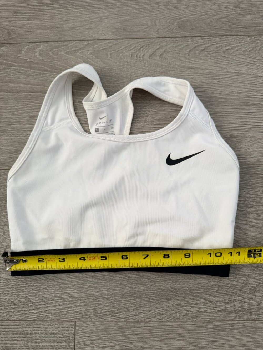Nike Dri FIT Sports Bra Womens Small White Black Racerback Workout - Picture 5 of 6